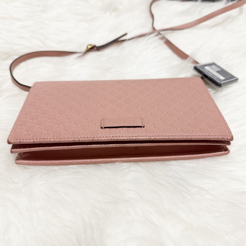 Gucci Micro GG Guccissima Pink Leather Crossbody / Wallet (GUC) - Picture 13 of 16